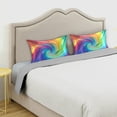 thumbnail image 5 of GZHJMY Satin Pillowcase for Hair and Skin Breathable Slip-Cool, Wrinkle-Resistant Soft and Smooth 20x30In Single Side Envelope Opening Without Zipper Circle Colorful, 5 of 7