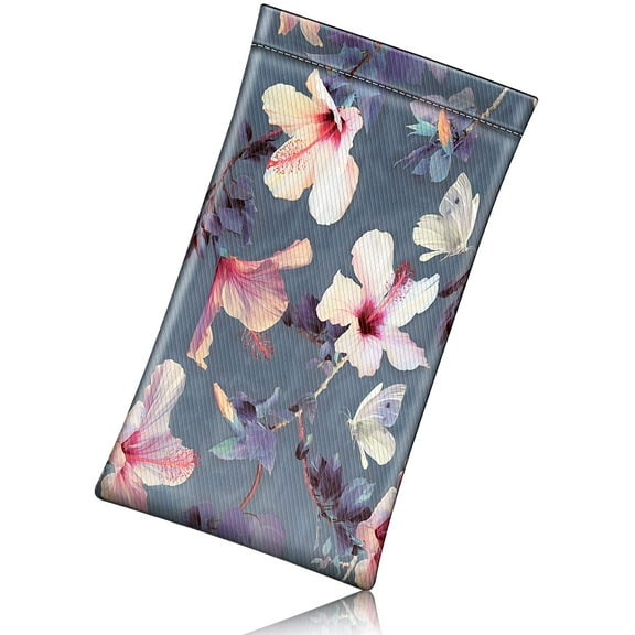 Eyeglasses Pouch with Cleaning Cloth, Portable Squeeze Top Vegan Leather Soft Glasses Case Anti-Scratch Sunglasses Bag