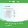 thumbnail image 5 of RUseeN Clear Nursery Pots for Plants, 3 Inch Plant Pot for Planting Plastic Seedling with Drainage Holes Seed Starter Flower High Transparency Excellent Hardness(30 Pack), 5 of 7