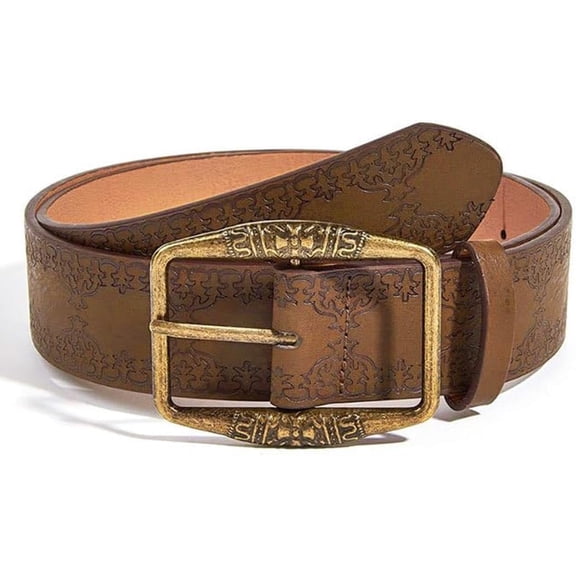 Women Western Belt Vintage Metal Buckle Leather Belts Country Cowboy Cowgirl Belt for Jeans Pant Dress