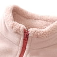 thumbnail image 4 of Zorckvet Kids Jacket Stand Collar Long Sleeve Fleece Sherpa Full-length Zipper Outerwear Jacket Winter Coat Fleece Jacket Casual, 4 of 7