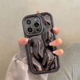 thumbnail image 1 of Glossy 3D Meteorite Texture Plating Silver Phone Case For iPhone 14 13 12 15 Pro Max 11 Camera Protective Metal Color Back Cover, 1 of 7