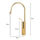thumbnail image 3 of Mezclador Monomando Llave De Lavabo Alto Malubero Dorado, 3 of 5