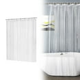 thumbnail image 4 of Clear Shower Curtain Liner Light Weight PEVA Shower Liner with 3 Magnets 71x71 Inches Waterproof Odor Free for Bathroom Shower Curtain (No Hooks), 4 of 7