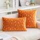 thumbnail image 5 of Paquete de 2 fundas de almohada decorativas navideñas de 18 x 18 pulgadas con hojas de plumas doradas, almohadas cuadradas de terciopelo, 5 of 6