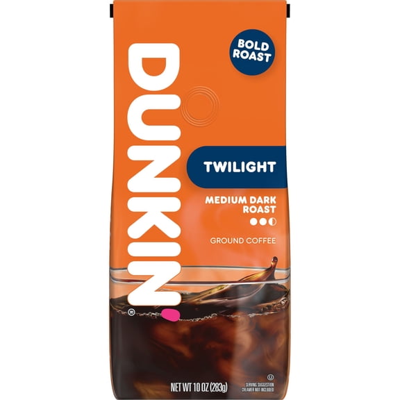 Dunkin’ Twilight Medium Dark Roast Ground Coffee, 10 oz Bag