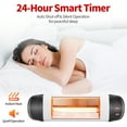 thumbnail image 3 of Clearance Wall Mounted Outdoor Patio Heater, Seizeen 1500W Electric Heaters for Inside Use with Remote Control 3 Gear, 24H Timer, 0-45 ° Adjustable, 3 of 11