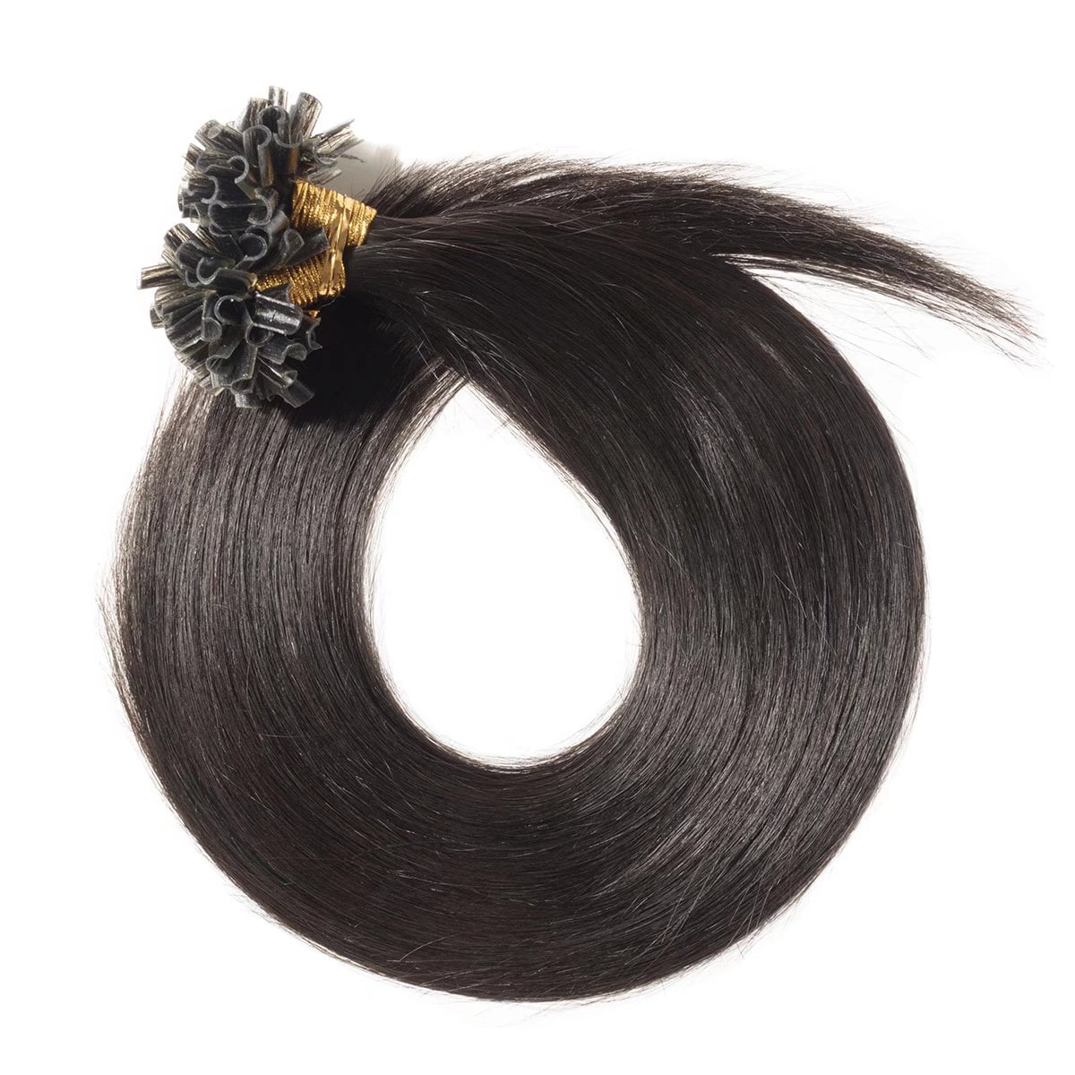 MY-LADY 100S Nail U Tip Fusion 100% Remy Human Hair Extensions Keratin Pre Bonded Hairpiece Straight 0.5g/s, #1B Natural Black, 22inch