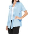thumbnail image 5 of Women's Casual Short Sleeve Draped Open Front Solid Cardigan, 5 of 5