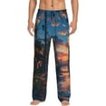 thumbnail image 2 of Lsque Twilight Canal Reflection Print Men's Pajama Pants, Lounge Pant - Comfortable Home Wear,Elastic Waistband, Stylish Design-XX-Large, 2 of 9