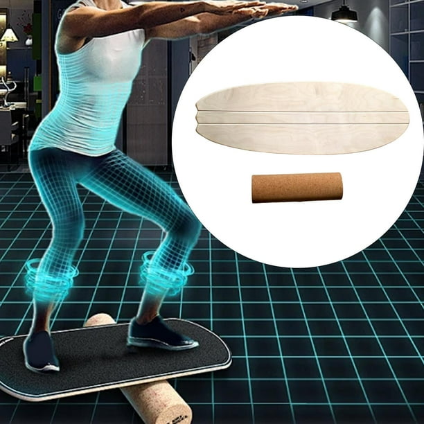 Tabla de equilibrio, equipo de entrenamiento portátil, tabla de fitness ligera y de madera. color de la madera