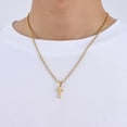 thumbnail image 2 of CFIOZYOS Cross Necklace for Men, Silver Tone/Gold Plated/Black Mens Cross Necklaces with 2.5mm Chain, Stainless Steel Wheat Chain, 16-24 Inch, 2 of 10