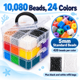 INSMART Ocean Fuse Beads Kit, 10,080 5mm Melty Beads, 24 Colors, 46 ...