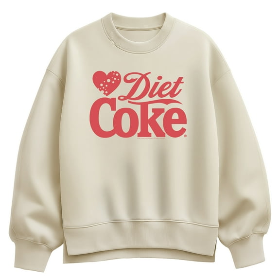 Coca-Cola - Diet Coke Heart - Ladies Oversized Fleece Crew Sweatshirt