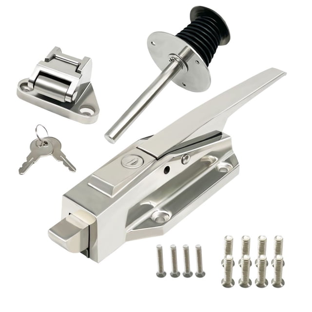 Kit Complet de Loquet de Garde de Sécurité, Poignée de Loquet de Porte de Refroidisseur Robuste avec Libération Intérieure de 3,9 Pouces pour Encastrables