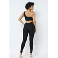 thumbnail image 7 of Mesh Strappy Adjustable Ruched Crop Top With Matching See Through Side Panel Leggings S, 7 of 7