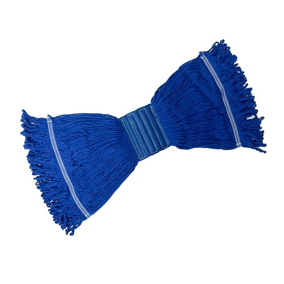 2 Pack Mop Head Replacement Commercial Cleaning Mop Head Wet String Blue Mop Head Refills Heavy Duty Cotton Industrial Mophead Large Looped End Microfiber Mop Heads for Floor Cleaning