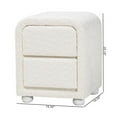 thumbnail image 3 of Baxton Studio Bonilla Modern White Teddy-Bear Fabric and Rubberwood 2-Drawer Nightstand, 3 of 19