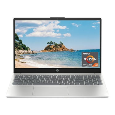 HP 15.6 inch Laptop, HD Touchscreen Display, AMD Ryzen 3 7320U, 8 GB RAM, 128 GB SSD, AMD Radeon Graphics, Windows 11 Home in S Mode, Natural Silver, 15- fc0099nr