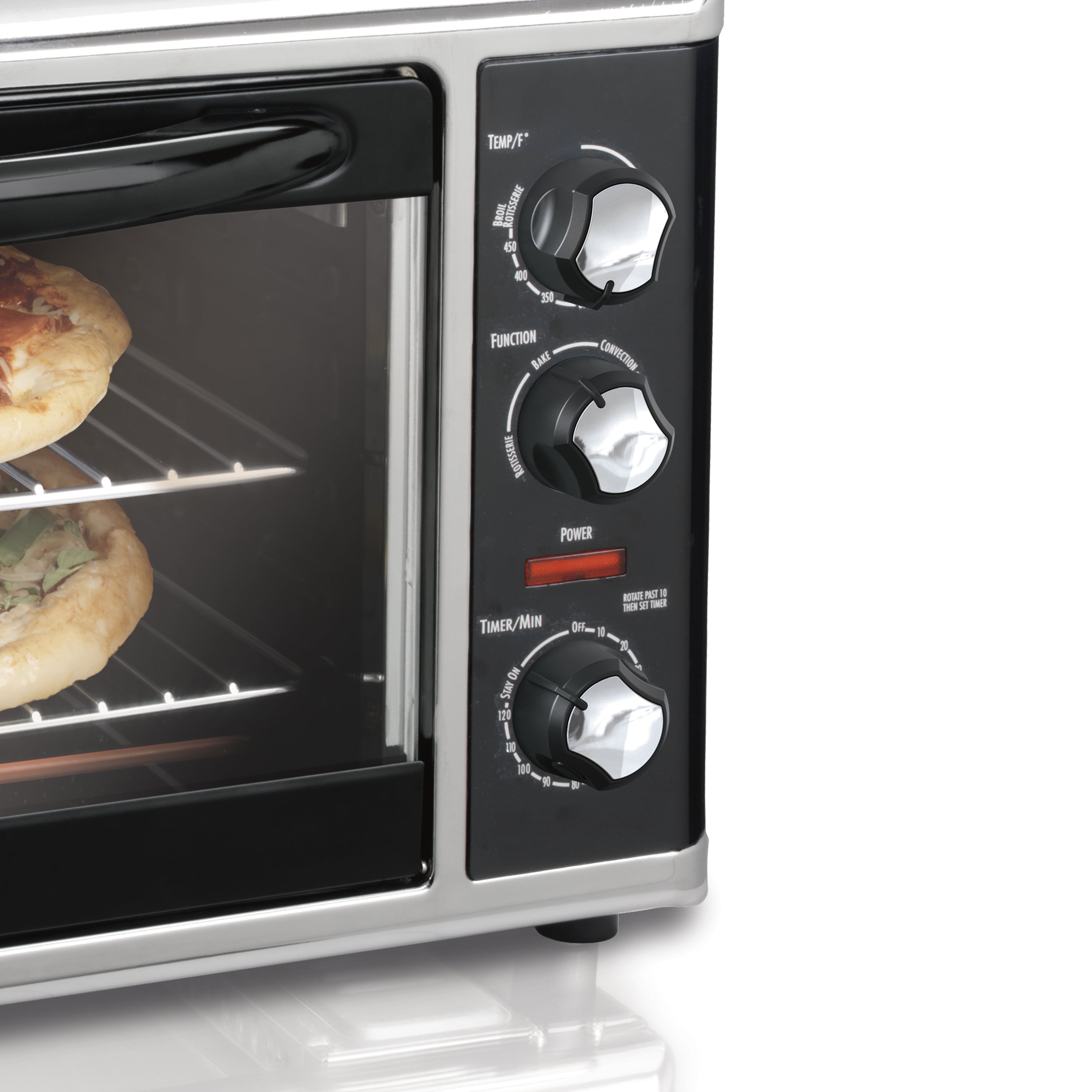 Hamilton Beach Countertop Oven with Convection and Rotisserie, Baking,  Broil, Extra Large Capacity, Stainless Steel, 31108