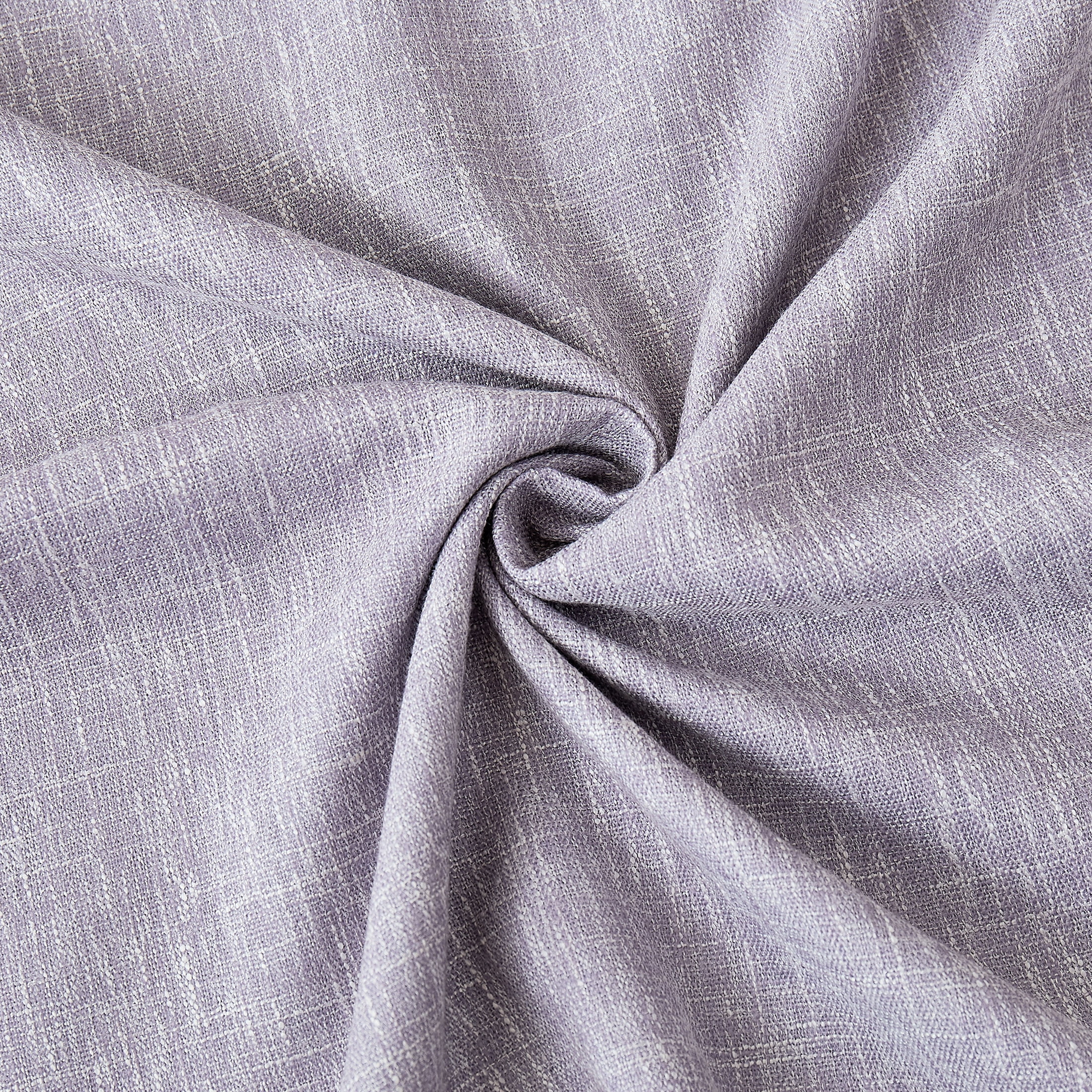 Uptown Home Lavender Solid Heavy Linen Textured Full Blackout Curtain Panle for Bedroom Living Room Office with Gray Liner, Grommet, 50"x84"x2