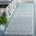 thumbnail image 2 of SAFAVIEH Courtyard Altan Geometric Indoor/Outdoor Runner Rug, Ivory/Turquoise, 2'3" x 8', 2 of 6