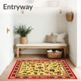 thumbnail image 3 of ODIKA 4'x6' Machine Washable Non-Slip Area Rug, North Pole Express Absorbent Bath Whimsical Santa Workshop High Traffic Rug with Pad, Yellow, 626576, 3 of 8