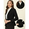 thumbnail image 2 of DARING DIVA Women's Faux Suede Lapel Collar Button Down Blazer S Black, 2 of 6