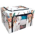 thumbnail image 1 of EREHome flowers feathers Skull Storage Bag Clear Window Storage Bins Boxes Large Capacity Foldable Stackable Organizer With Steel Metal Frame For Bedding,Clothes,Closets, Bedrooms, 1 of 3