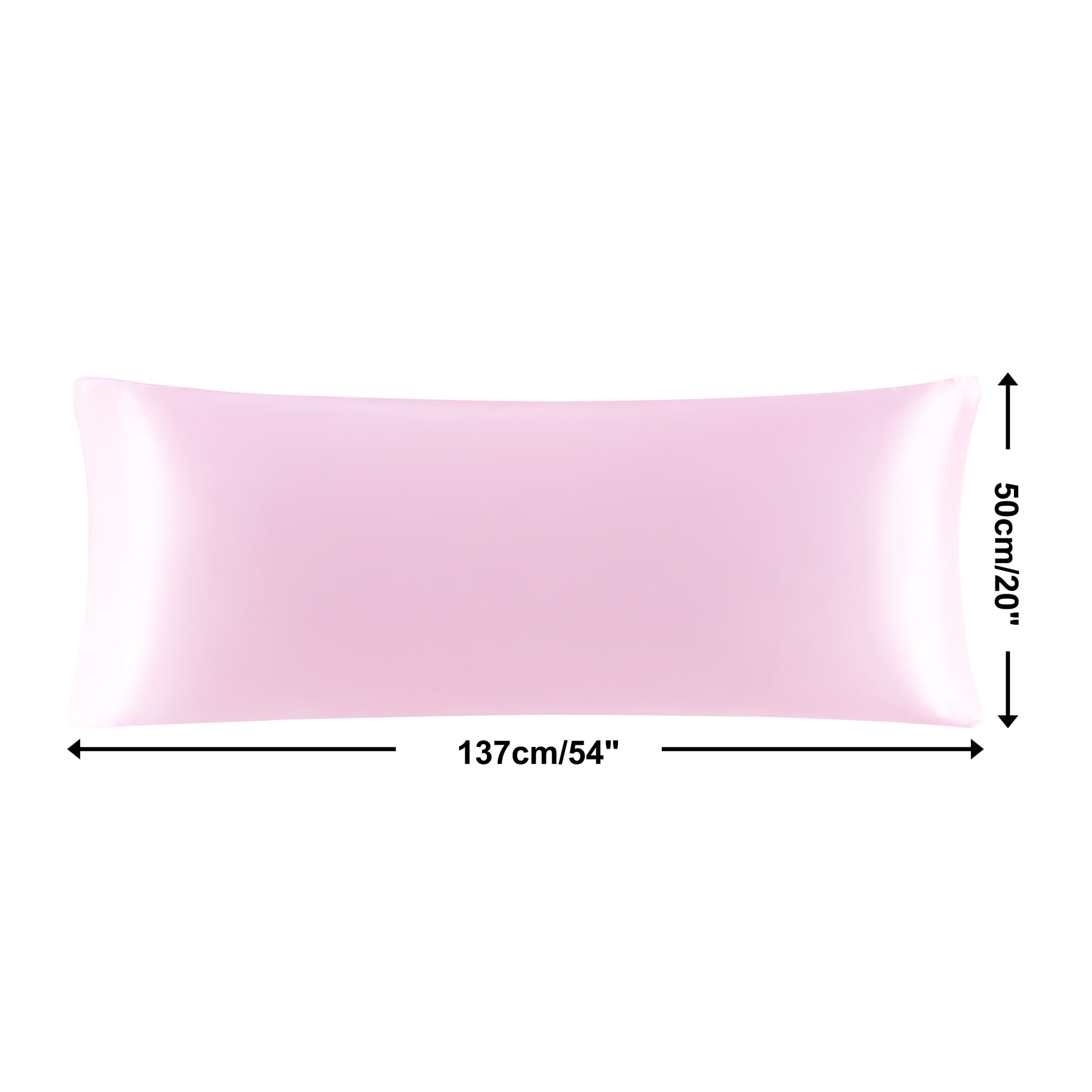 Unique Bargains Smooth Satin Body Pillow Cover Case, 20" x 54" Pink