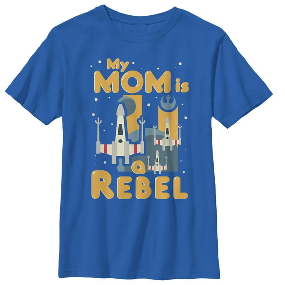 Boy's Star Wars Mother's Day Rebel Mom  Graphic Tee Royal Blue Large