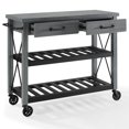 thumbnail image 4 of Crosley Roots 2 Drawer Kitchen Cart in Gray and Black, 4 of 11