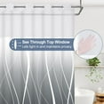 thumbnail image 2 of Ikfashoni Ombre Hookless Shower Curtain with Snap in Liner,Gray Gradient Waterproof Fabric Mesh Window Bath Curtain,71"X74", 2 of 8