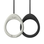 Ringke Finger Ring Strap Silicone Smartphone Grip Lanyard Holder [2 Pack] with Anti-Slip Mount Function Compatible with Phone Cases, Keys, Cameras, and More - Black & Light Gray