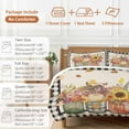 thumbnail image 6 of Hello Fall Bedding Duvet Cover Set Twin Size 4 Pieces Farm Sunflower Plants Black Buffalo Plaid Bedding Set with Zipper Closure, 1 Comforter Cover 68x86 Inches 1 Flat Sheet & 2 Pillow Cases, 6 of 7