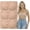 3 Pack: Beige, variant on Women's Pack of 3 or 6 Seamless Classic Ruched Tube Top Bras w/ Removable Pads - 3 Pack: Black - One Size Plus