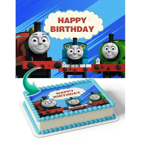 Thomas Train Friends Birthday Edible Image Cake Topper For Quarter Sheet Cake By TNCT