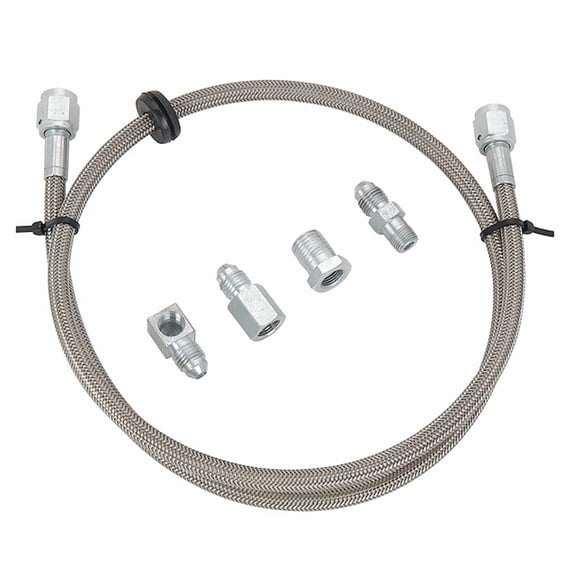 JEGS Mechanical Gauge Hose Kit -4 AN Braided Stainless Steel Hose [3 ft.]