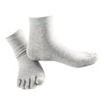 thumbnail image 4 of 1Pair Comfy Five Toe Socks Cotton High Crew Sock Athletic Solid Socks Grey, 4 of 7