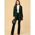 thumbnail image 3 of Abrigo De Cuadros De Invierno Doble Botonadura Solapa Con Muesca Para Mujeres Azul Marino Verde M, 3 of 7