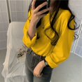 thumbnail image 3 of Camiseta de moda coreana para mujer, camisa de manga larga Y2K para mujer, ropa básica lisa suelta, Tops Vintage para mujer 2024, 3 of 5