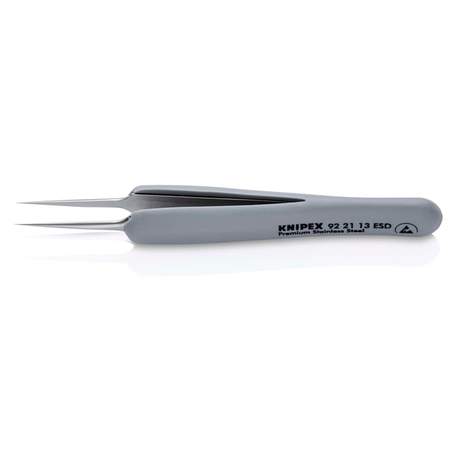 KNIPEX 92 21 13 ESD Pinzas de precisión con mangos de goma ESD de 112 mm
