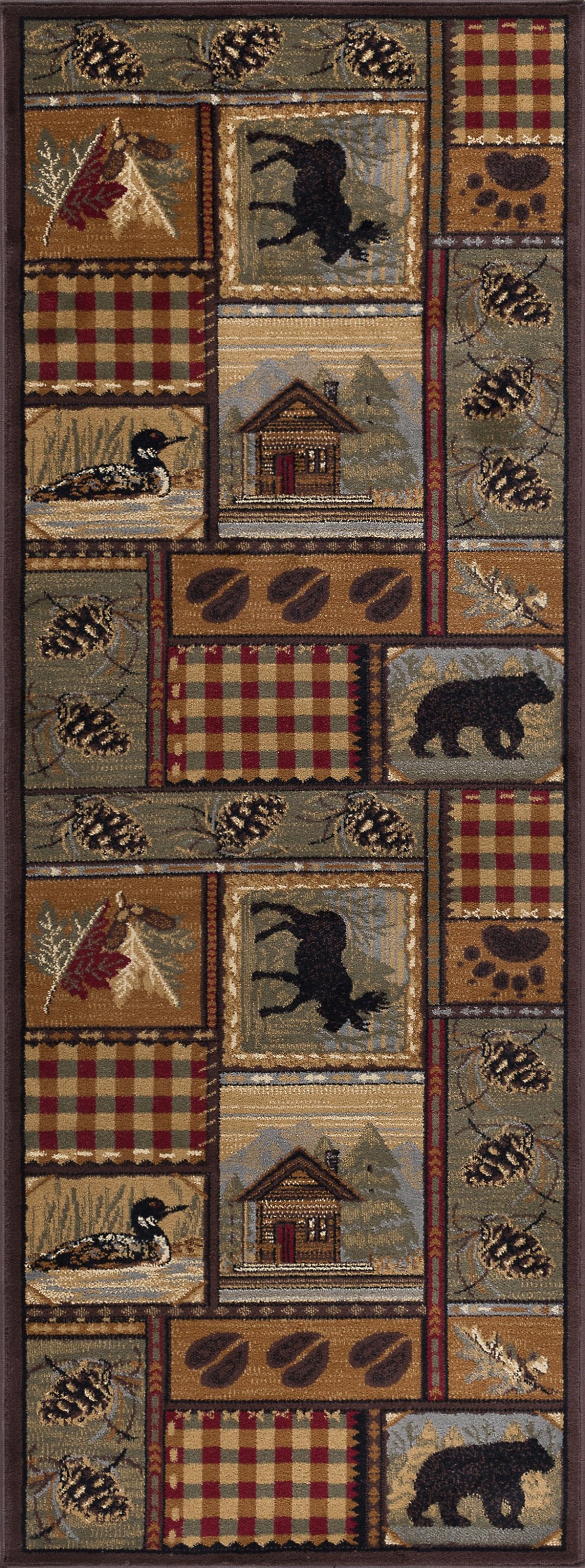 Nature Novelty 2.7' x 7' Multi-Color Polypropylene Indoor Area Rug
