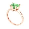 thumbnail image 2 of Solitaire Engagement Ring for Women - 2ct Simulated Green Diamond in 14K Rose Gold Promise Ring, 2 of 6