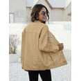 thumbnail image 4 of GHSDFBB Women's Oversized Mid Long Denim Jacket Jean Biker Coat, 4 of 7