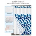 thumbnail image 4 of No Hook Shower Curtain with Snap-in Liner, Blue Polka Dots Waterproof Fabric Bathroom Curtains, Watercolor Modern Abstract Geometric Bath Curtains & Mesh Top Window 72"x96" Extra Long, 4 of 9