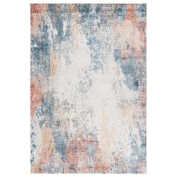 SAFAVIEH Invista Fowler Abstract Area Rug, Ivory/Multi, 5'3" x 7'6"