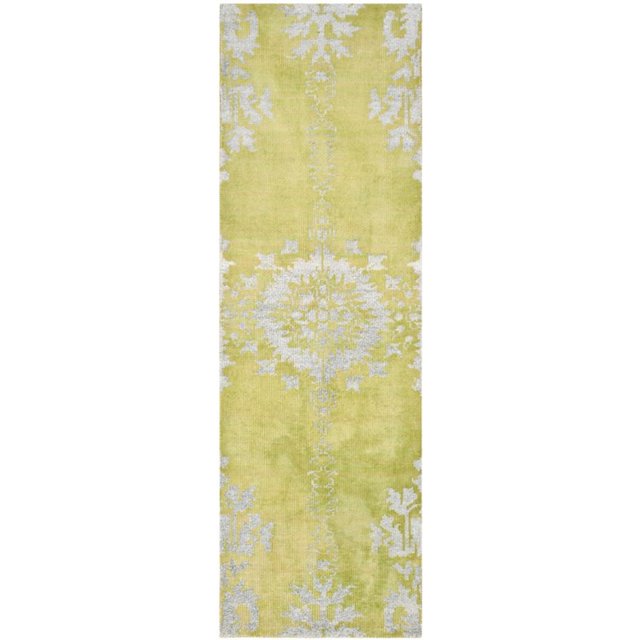 Safavieh Tabriz Herati Collection TH4B Hand-Knotted Traditional Multicolored Silk & Wool Runner (2'6" x 12')