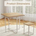 thumbnail image 4 of Dining Table Set for 4, Square Kitchen Table w/ 4 Stools, 5 Piece Dinner Table Set w/Metal Frame, Dining Set for Small Spaces, Compact Table & Chairs for Home, Bistro, Restaurant (Natural), 4 of 9