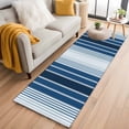 thumbnail image 3 of Navy Blue Stripe Area Rugs 2x6 for Kitchen Runner Rug, Modern Blue Ombre Vertical Striped Non Slip Washable Rug Runner, Low Pile Indoor Floor Carpet Mat Bathroom Rugs for Bedroom, Kids Room, 3 of 9